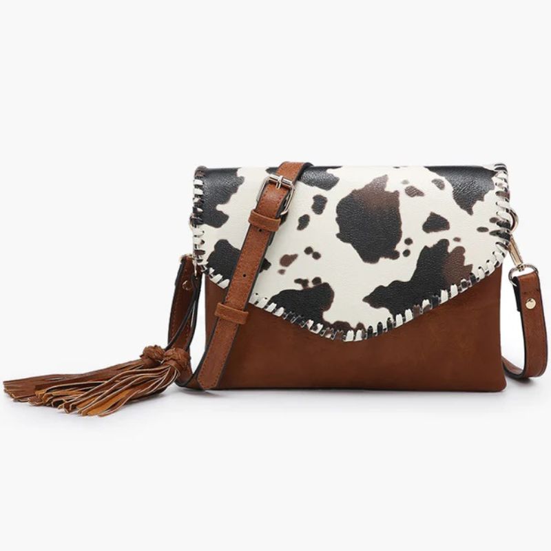Sloane Crossbody Cow-White